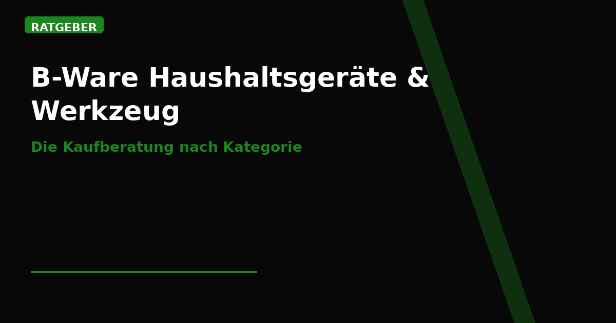 B-Ware-Haushaltsgeräte und Akku-Werkzeug kaufen: die Kaufberatung nach Kategorie