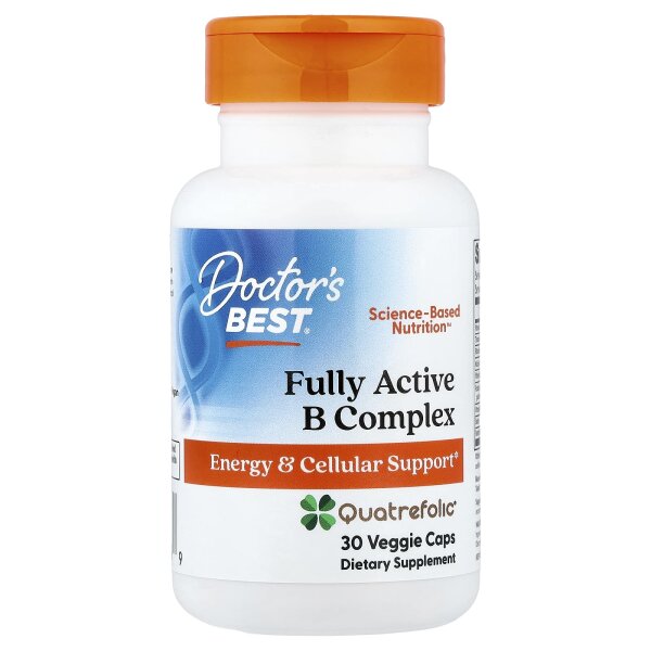 Doctors Best, vollst?ndig aktiver B-Komplex mit Quatrefolic, 30 Kapseln