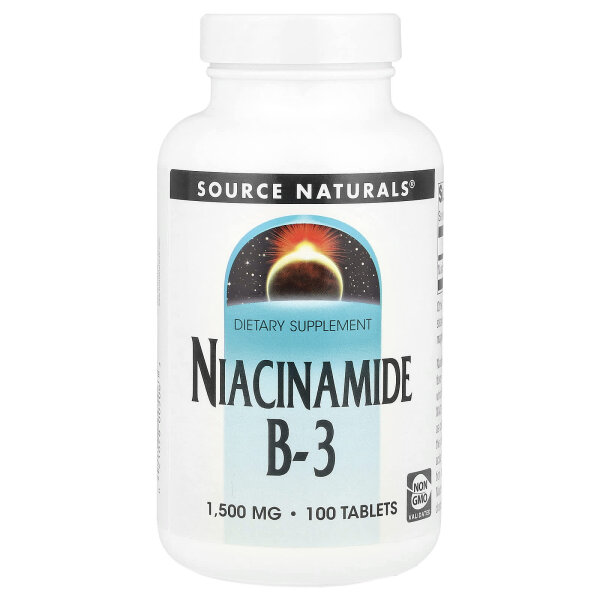 Source Naturals, Niacinamide B-3, Niacinamid B3, 1.500 mg, 100 Tabletten