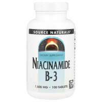 Source Naturals, Niacinamide B-3, Niacinamid B3, 1.500...