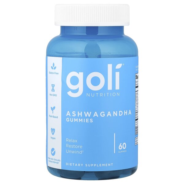 Goli Nutrition, Ashwagandha Gummies, Ashwagandha-Fruchtgummis, 60 Fruchtgummis