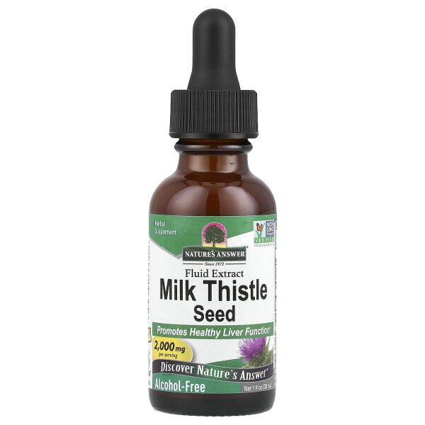 Natures Answer, Milk Thistle Seed, flüssiges Mariendistelsamen-Extrakt, alkoholfrei, 2.000 mg, 30 ml