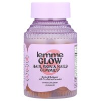 Lemme, Glow, Hair, Skin & Nails Gummies, Fruchtgummis für Haare, Haut und Nägel, Pfirsich, 60 Fruchtgummis