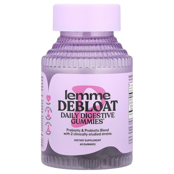 Lemme, Debloat, Daily Digestive Probiotic Gummies, probiotische Fruchtgummis mit Verdauung, 60 Fruchtgummis