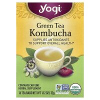 11x Yogi Tea, Green Tee Kombucha, Grüner Tee mit...
