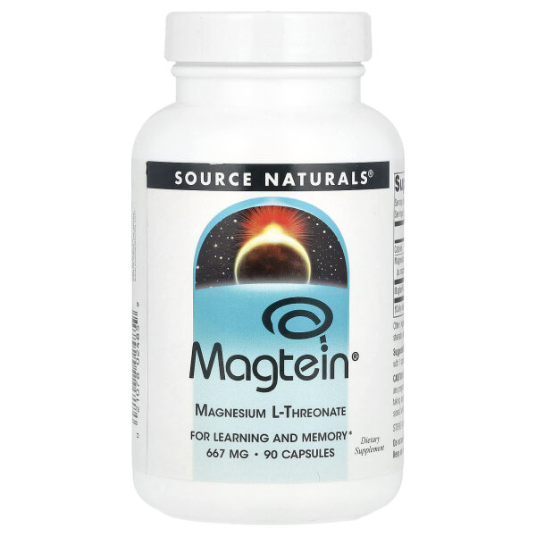 Source Naturals, Magtein®, Magnesium-L-Threonat, 90 Kapseln