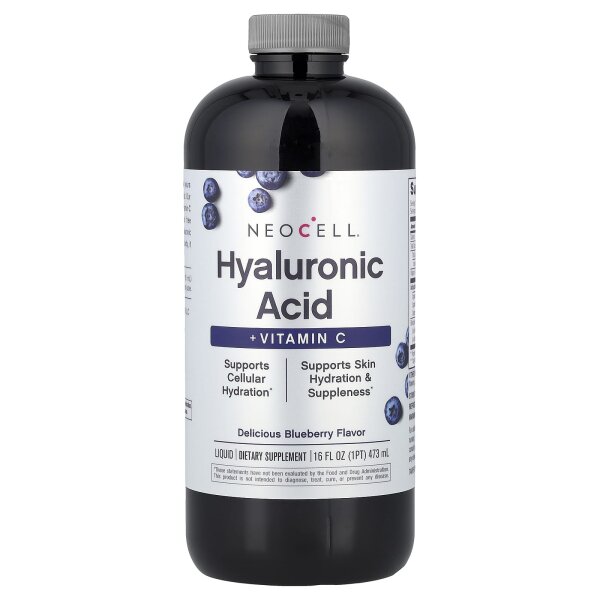 NeoCell, Liquid Hyaluronic Acid + Vitamin C, Flüssige Hyaluronsäure + Vitamin C, Beere, 473 ml
