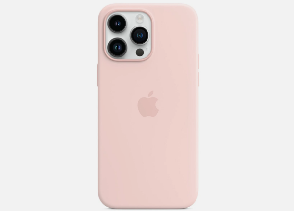 Apple Silikon Case mit MagSafe für iPhone 14 Pro Max - Chalk Pink