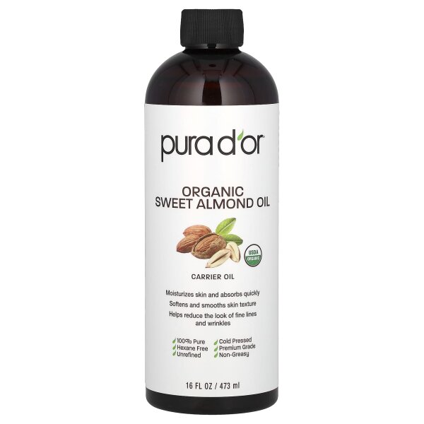 Pura Dor, Bio-Süßmandelöl, 473 ml - DE Versand via DHL