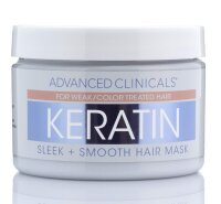 Advanced Clinicals, Keratin, Sleek + Smooth Haarmaske, 340 g