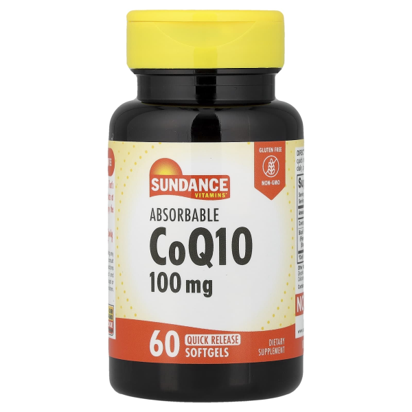 Sundance Vitamins, Resorbierbares CoQ10, 100 mg, 60 Weichkapseln mit schneller Freisetzung