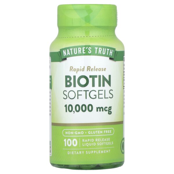 Natures Truth, Biotin, 10.000 mcg, 100 flüssige Kapseln mit schneller Freisetzung
