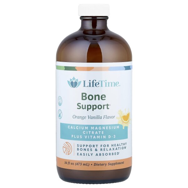 LifeTime Vitamins, Bone Support, Unterstützung für die Knochen, Orange Vanille, 473 ml