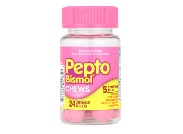 Pepto Bismol, Kautabletten zur Linderung von Magen-Darm-Problemen, 24 Kautabletten