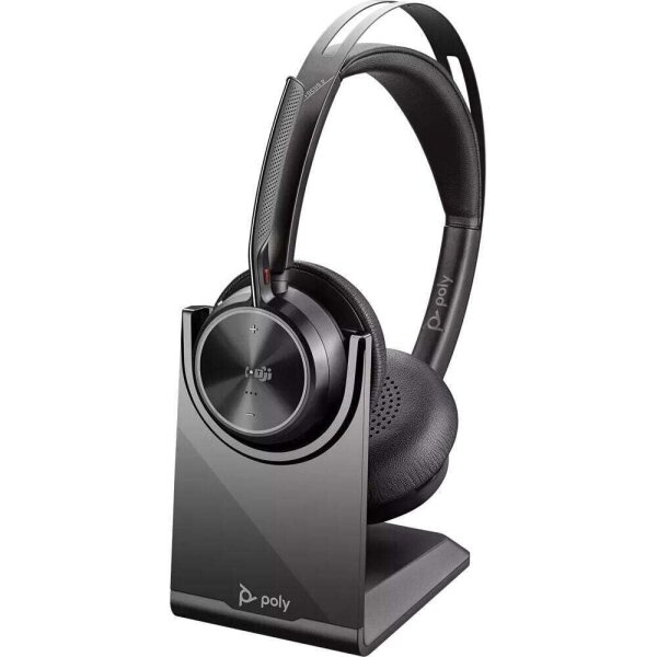 Poly Voyager Focus 2 UC Headset mit Ladestation Bluetooth Dual-Ear (Stereo)
