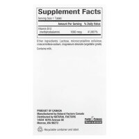 Natural Factors, B12, Methylcobalamin, 1.000 mcg, 180 Kautabletten