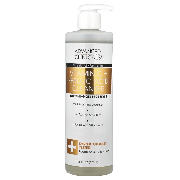 Advanced Clinicals, Vitamin C + Ferulaic Acid Cleanser, Reiniger mit Vitamin C + Ferulasäure, 347 ml