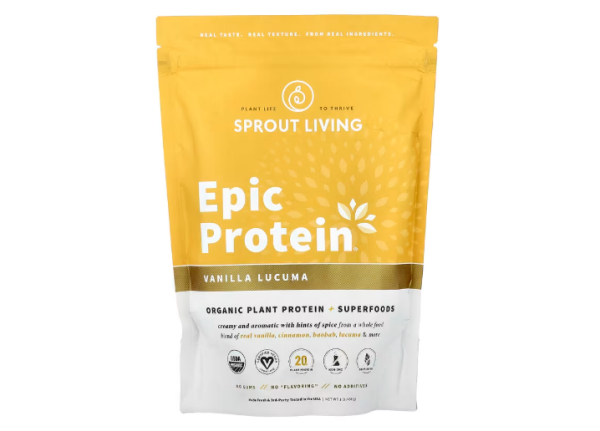 Sprout Living, Epic Protein®, Organic Plant Protein + Superfoods, pflanzliches Bio-Protein und Superfoods, Vanille, 456 g