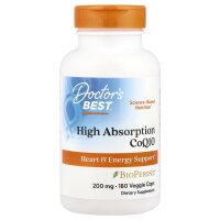 Doctors Best, High Absorption CoQ10 with BioPerine, hoch absorbierbares CoQ10 mit BioPerine, 200 mg, 180 pflanzliche Kapseln