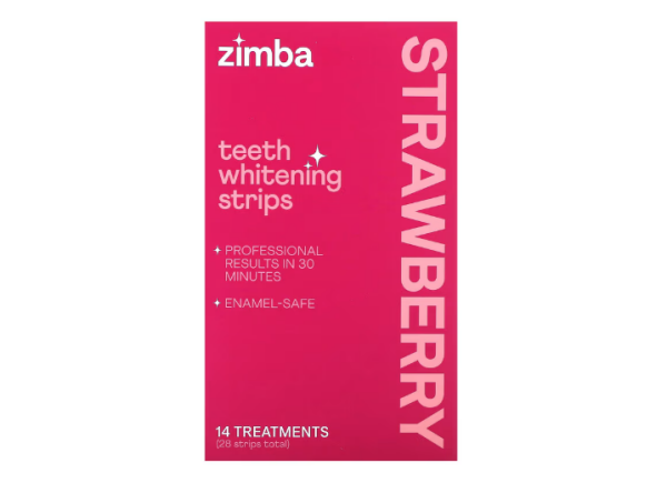 Zimba, Teeth Whitening Strips, Zahnaufhellungsstreifen, Erdbeere, 14 Behandlungen