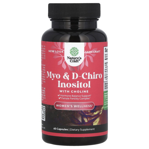 Natures Craft, Myo & D-Chiro Inositol With Choline, Inosit mit Cholin, 60 Kapseln