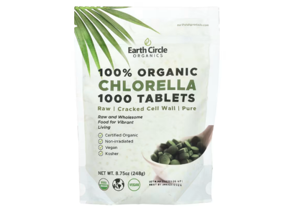 Earth Circle Organics, 100% Organic Chlorella, 100% Bio-Chlorella, 1.000 Tabletten, 248 g
