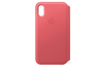 Apple Leder Folio (für iPhone XS) - Pfingstrosenpink...
