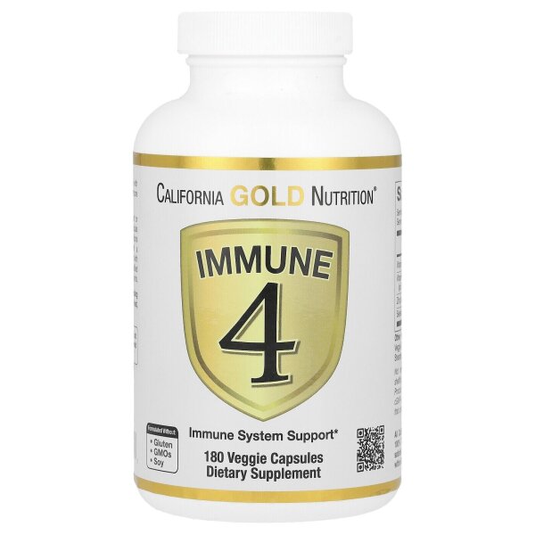California Gold Nutrition, Immune 4, Immune System Support, 180 Veggie Kapseln