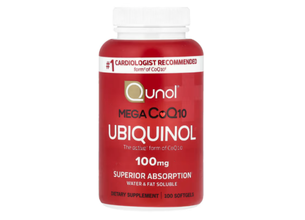 Qunol, Mega CoQ10 Ubiquinol, CoQ10 Ubichinol mit überragender Aufnahme, 100 Weichkapseln
