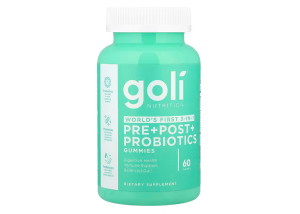 Goli Nutrition, Pre+Post+Probiotics Gummies, Pre+Post+Probiotics Gummies, 60 Fruchtgummis