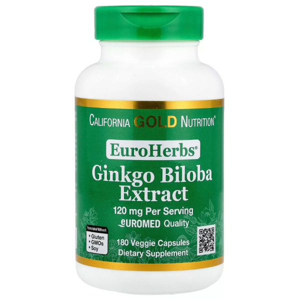 California Gold Nutrition, Ginkgo Biloba Extrakt, 120 mg, 180 veg. Kapseln