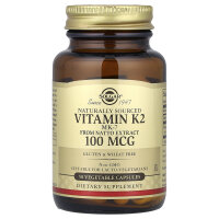 Solgar, Naturally Sourced Vitamin K2, natürlich gewonnenes Vitamin K2, 50 pflanzliche Kapseln