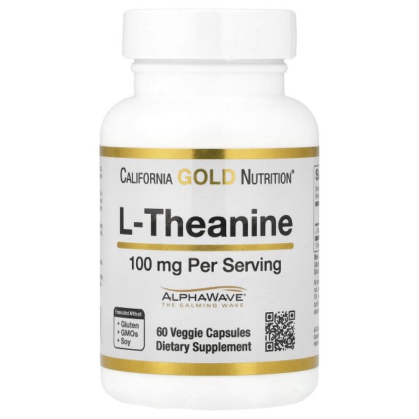 California Gold Nutrition, L-Theanin, 100 mg, 60 pflanzliche Kapseln