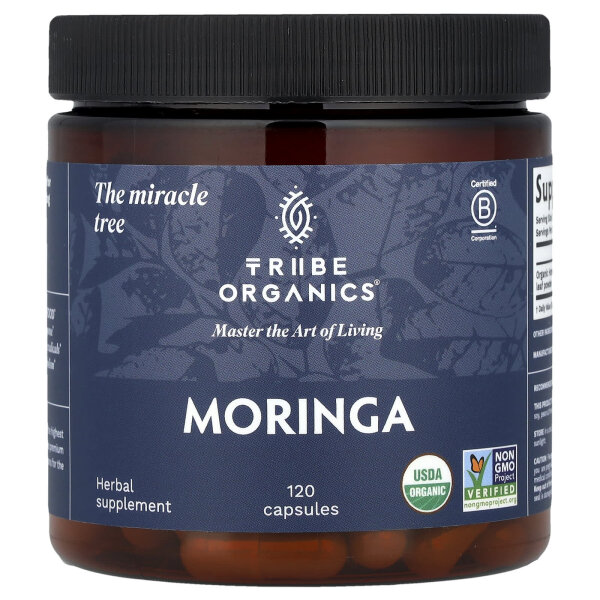 Tribe Organics, Moringa, 120 Kapseln (600 mg pro Kapsel)