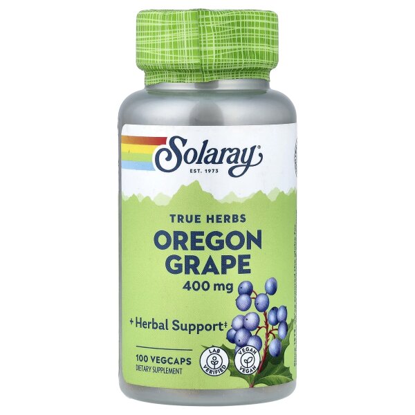 Solaray, True Herbs, Oregon-Traube, 400 mg, 100 pflanzliche Kapseln