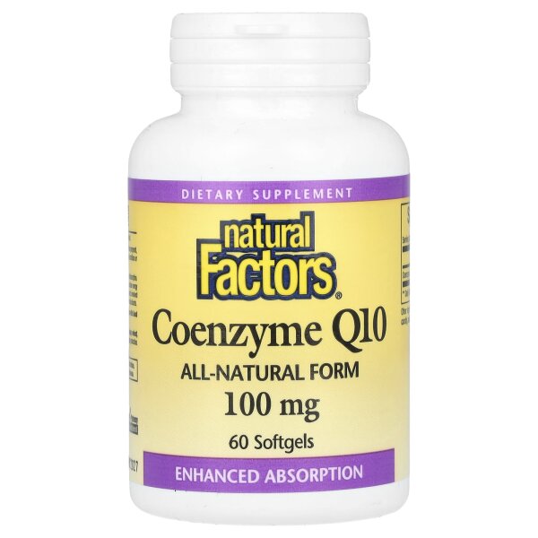 Natural Factors, Coenzyme Q10, Coenzym Q10, 100 mg, 60 Weichkapseln