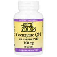 Natural Factors, Coenzyme Q10, Coenzym Q10, 100 mg, 60...