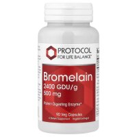 Protocol for Life Balance, Bromelain, 2400 GDU/g, 500 mg, 90 pflanzliche Kapseln