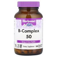 Bluebonnet Nutrition, B-Complex 50, Vitamin-B-Komplex 50, 100 pflanzliche Kapseln