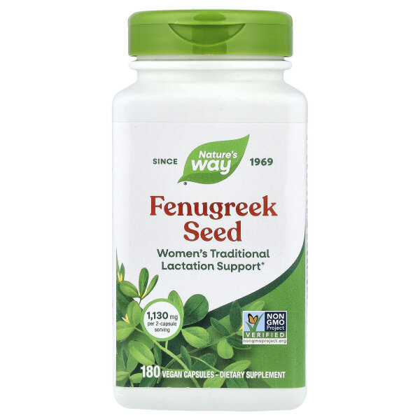 Natures Way, Fenugreek Seed, Bockshornkleesamen, 180 vegane Kapseln (565 mg pro Kapsel)
