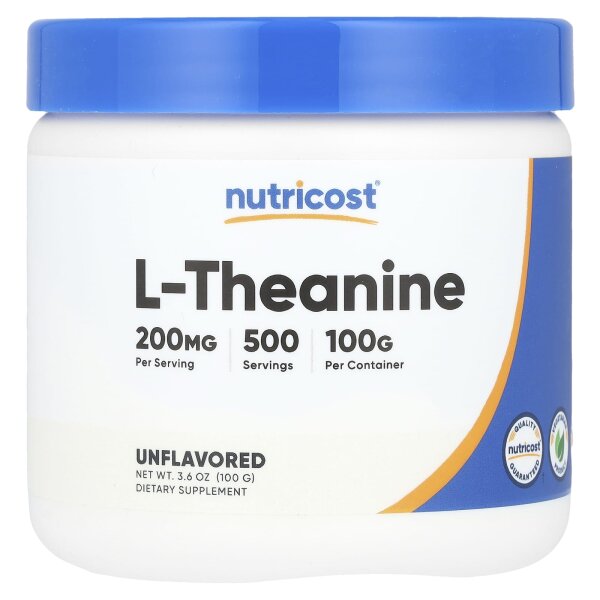 Nutricost, L-Theanine, Unflavored, L-Theanin, geschmacksneutral, 100 g