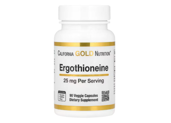 California Gold Nutrition, Ergothioneine, Ergothionein, 25 mg, 90 pflanzliche Kapseln