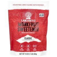 Lakanto, Monkfruit Sweetener with Erythritol, Mönchsfrucht-Süßstoff mit Erythrit, Classic, 454 g