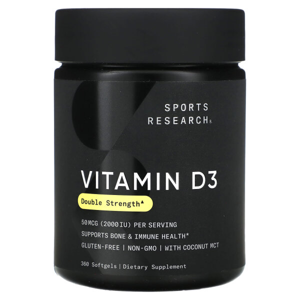 Sports Research, Vitamin D3, 50 mcg (2.000 IU), 360 Weichkapseln