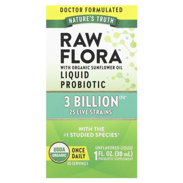 Natures Truth, Probiotikum von Raw Flora™, geschmacksneutral, 3 Milliarden KBE, 30 ml