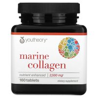 Youtheory, Marine Collagen, Meereskollagen, 160 Tabletten