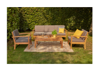 Gardamo Lounge-Set Tavira 4-tlg. Eukalyptus Grau inkl. Kissen FSC®