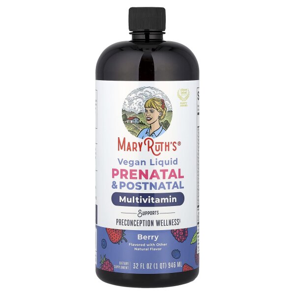 MaryRuths, Liquid Multivitamin Prenatal & Postnatal, flüssiges Multivitamin für Frauen vor und nach der Geburt, Beere, 946 ml