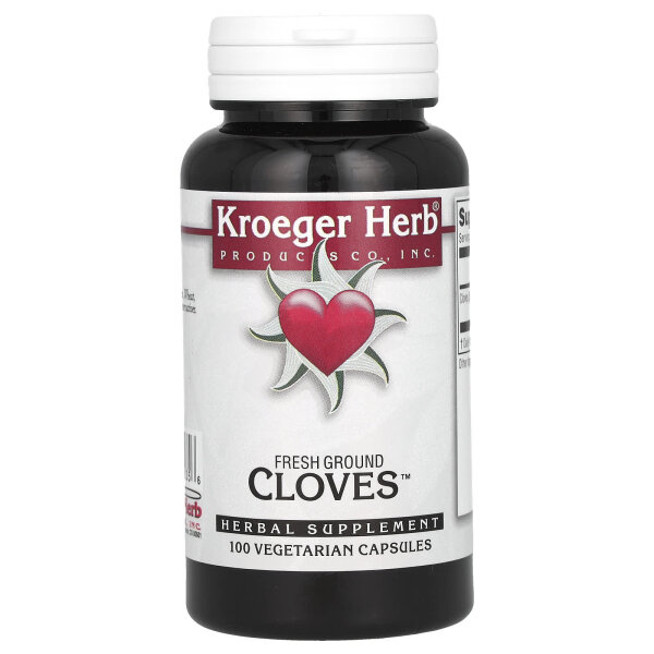 Kroeger Herb Co, Fresh Ground Cloves, frisch gemahlene Nelken, 100 pflanzliche Kapseln