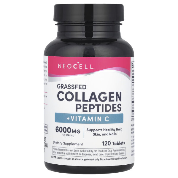 NeoCell, Grassfed Collagen Peptides + Vitamin C, Kollagenpeptide + Vitamin C von grasgefütterten Kühen, 120 Tabletten